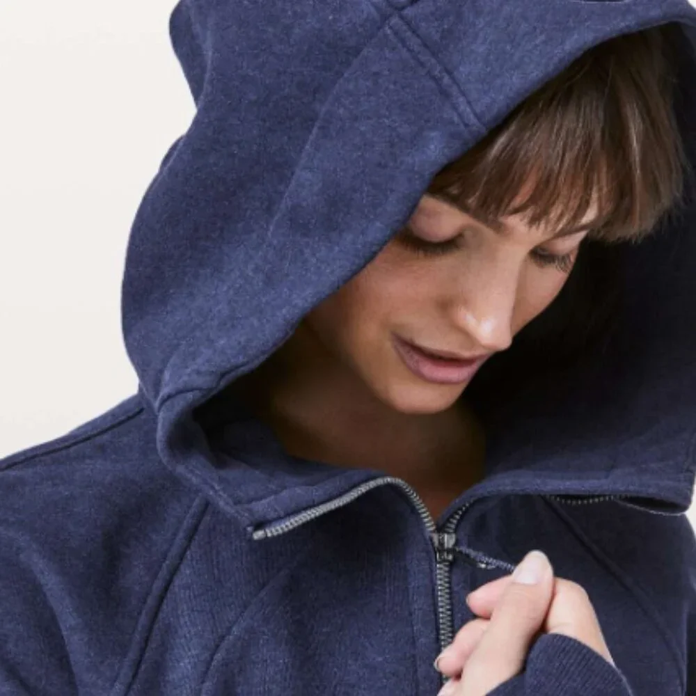 LULULEMON Scuba Hoodie Light Cotton Fleece Blue Size 6
